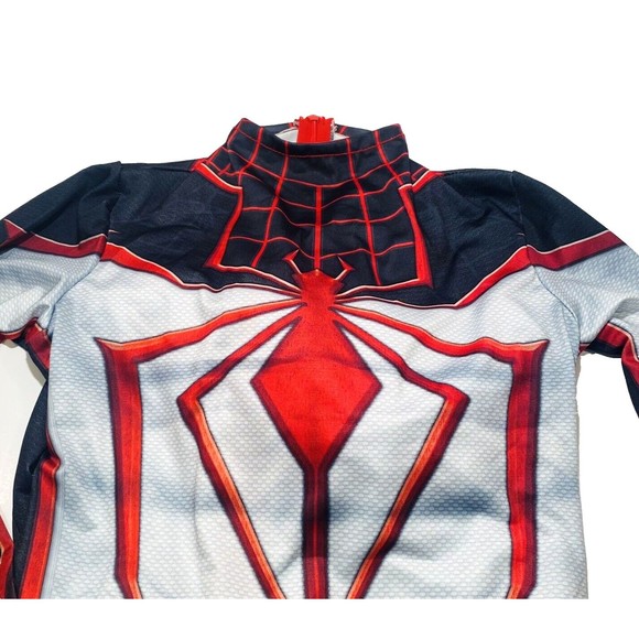 Kids Spiderman Costume One Piece Zip Up Bodysuit Miles Morales Hero Cosplay New - Picture 14 of 14